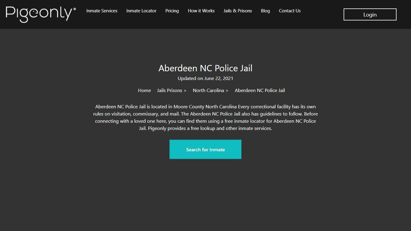 Aberdeen NC Police Jail Inmate Lookup | North Carolina