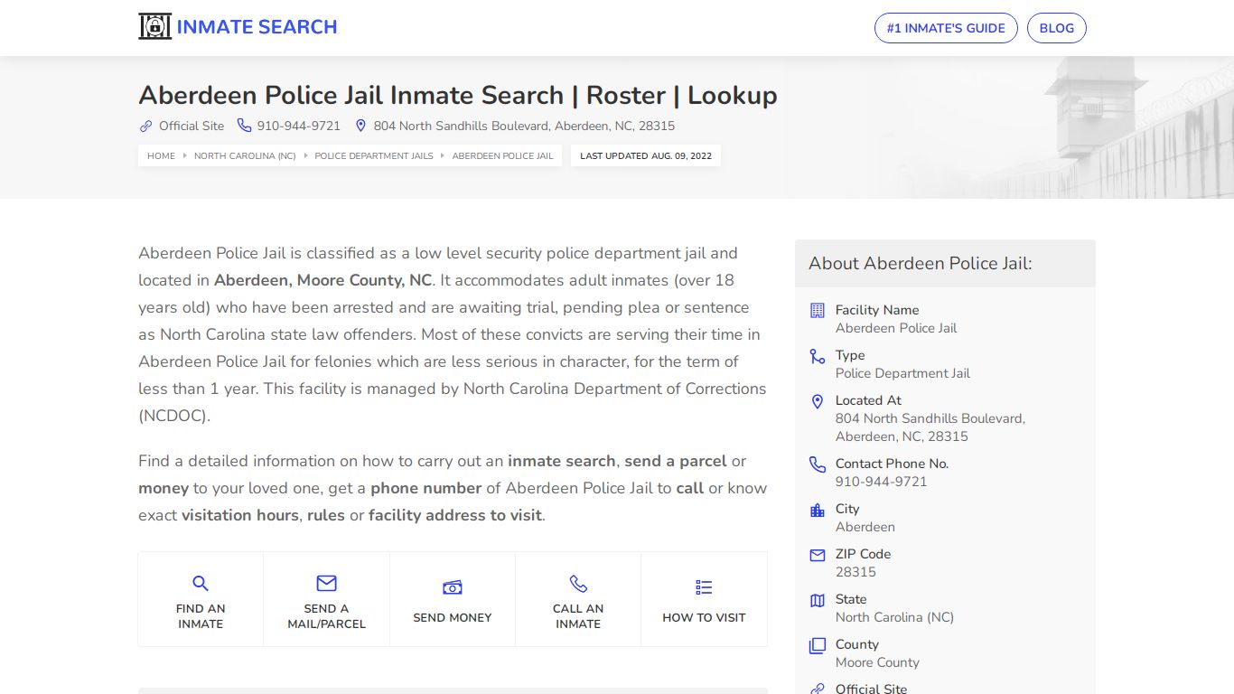 Aberdeen Police Jail Inmate Search | Roster | Lookup