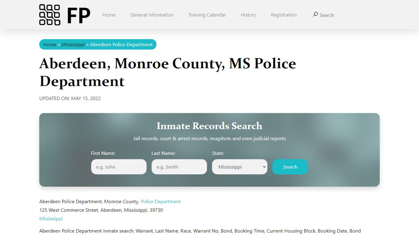 Aberdeen, MS Police - City Jail Inmates, Arrests